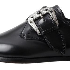 Dolce &amp; Gabbana Elegantes zapatos con hebilla de cuero negro