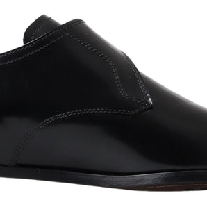 Dolce &amp; Gabbana Elegant Black Leather Monk Strap Shoes