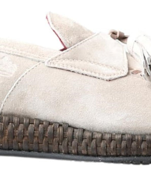 Dolce &amp; Gabbana Ivory Suede Leather Men Espadrille Shoes