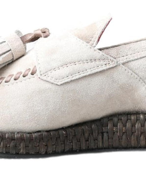 Dolce &amp; Gabbana Ivory Suede Leather Men Espadrille Shoes