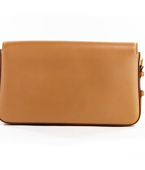 Burberry Grace Small Nutmeg Smooth Leather Flap Crossbody Clutch Handbag Purse