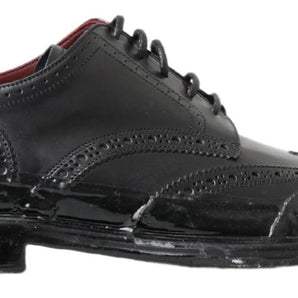 Dolce &amp; Gabbana Elegant Black Leather Derby Shoes