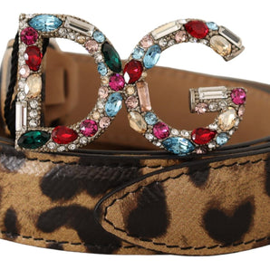 Dolce & Gabbana Elegant Crystal-Embellished Leopard Belt