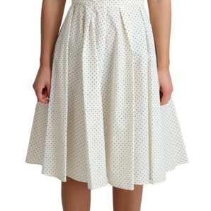 Dolce &amp; Gabbana Elegant Sleeveless A-Line Polka Dotted Dress