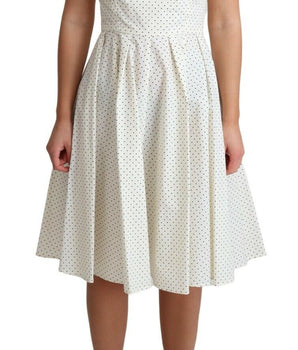 Dolce &amp; Gabbana White Polka Dotted Cotton A-Line Dress