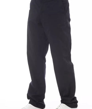 Alpha Studio Blue Cotton Men Pant