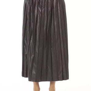 Alpha Studio Brown Polyethylene Women Skirt