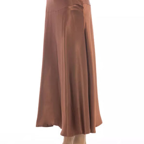 Alpha Studio Brown Viscose Women Skirt