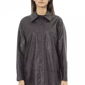 Alpha Studio Brown Polyethylene Women Shirt