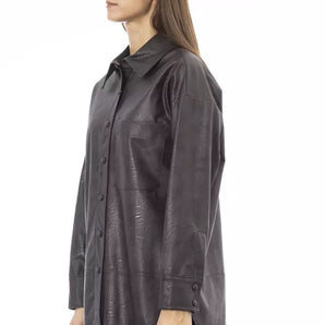 Alpha Studio Brown Polyethylene Women Shirt