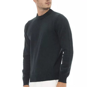 Alpha Studio Green Wool Men Sweater