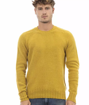 Alpha Studio Yellow Wool Men Sweater