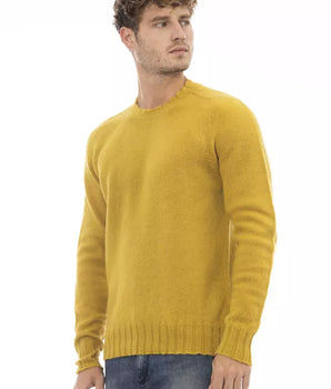 Alpha Studio Yellow Wool Men Sweater
