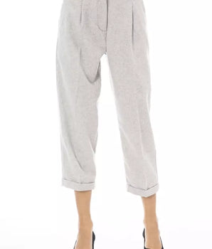 Pantalón de lana gris Alpha Studio para mujer
