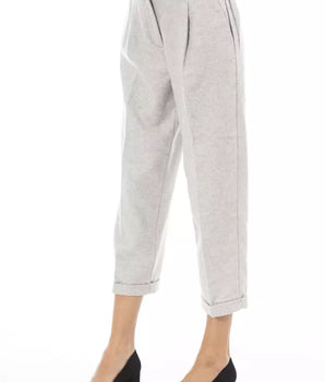 Pantalón de lana gris Alpha Studio para mujer