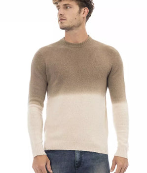 Alpha Studio Beige Alpaca Men Sweater