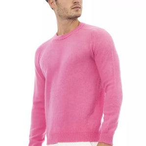 Alpha Studio Pink Wool Men Sweater