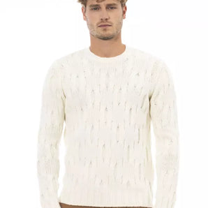 Alpha Studio Beige Wool Men Sweater