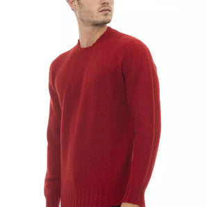 Alpha Studio Red Wool Men Sweater