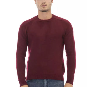 Alpha Studio Red Wool Men Sweater