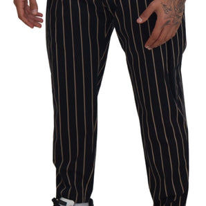 Dolce &amp; Gabbana Elegant Striped Chino Tapered Pants