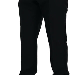 Dolce &amp; Gabbana Elegant Slim Fit Black Dress Trousers