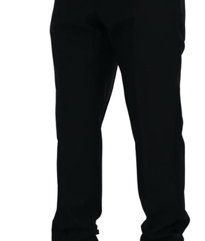 Dolce &amp; Gabbana Black Dress Wool Silk Trousers
