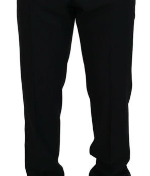 Dolce &amp; Gabbana Black Dress Wool Silk Trousers