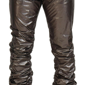 Dolce &amp; Gabbana Metallic Silver Casual Pants