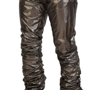 Dolce &amp; Gabbana Metallic Silver Casual Pants