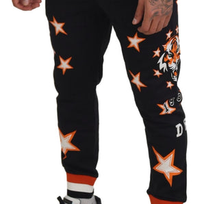 Dolce &amp; Gabbana Elegant Black Star Casual Sweatpants