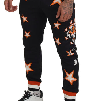 Dolce &amp; Gabbana Black Orange Star Trousers