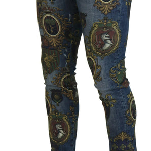 Dolce &amp; Gabbana Elegant Slim-Fit Printed Denim Jeans