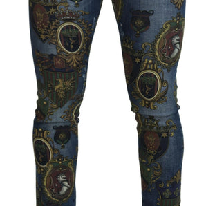 Dolce &amp; Gabbana Elegant Slim-Fit Printed Denim Jeans