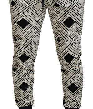 Dolce &amp; Gabbana Black White Cotton Trousers
