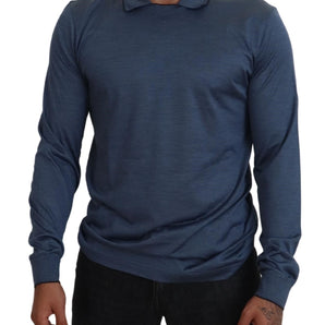 Dolce &amp; Gabbana Elegant Silk Blue Pullover Sweater