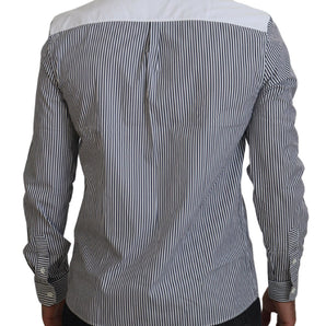 Dolce &amp; Gabbana Slim Fit Striped Casual Shirt with Channel Motive