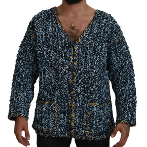 Dolce &amp; Gabbana Elegant Blue V-Neck Cardigan Sweater