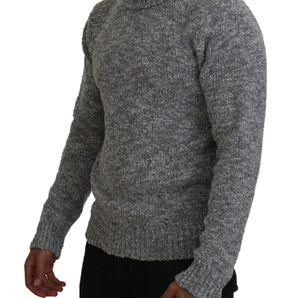 Dolce &amp; Gabbana Elegant Gray Wool-Blend Turtleneck Sweater