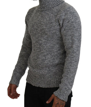 Dolce &amp; Gabbana Gray Wool Knit Turtleneck Pullover Sweater