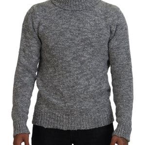 Dolce & Gabbana Elegant Gray Wool-Blend Turtleneck Sweater