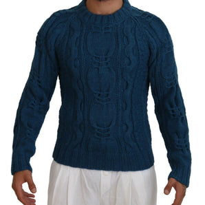 Dolce &amp; Gabbana Elegant Blue Crewneck Sweater