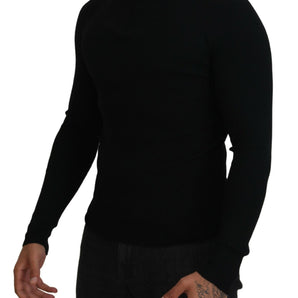 Dolce & Gabbana Elegant Black Wool Half Zip Turtleneck Sweater