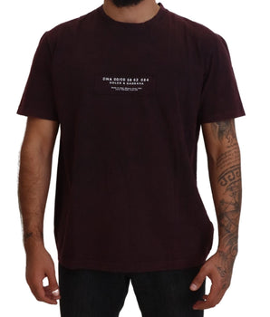 Dolce &amp; Gabbana Bordeaux Crewneck Short Sleeve T-Shirt