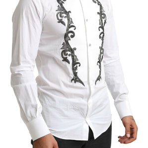 Dolce &amp; Gabbana Camisa de esmoquin de corte slim de diseñador italiano