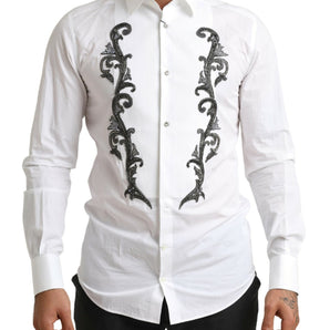 Dolce &amp; Gabbana Camisa de esmoquin de corte slim de diseñador italiano