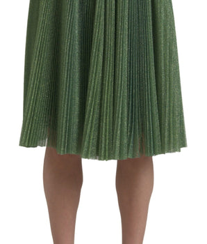 Dolce &amp; Gabbana Encantadora falda acampanada plisada verde metalizado