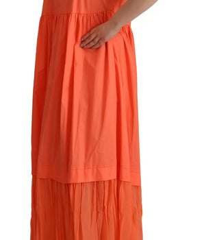 Vestido largo coral elegante de manga corta de Twinset