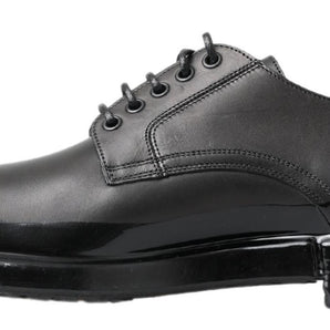 Dolce &amp; Gabbana Elegantes zapatos Derby de cuero con cordones en negro