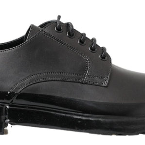 Dolce & Gabbana Elegant Derby Lace-Up Leather Shoes in Black